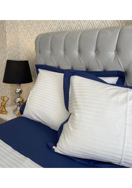 Lacivert Renkli Pamuk-Saten Yastık Kılıfı fiyatları