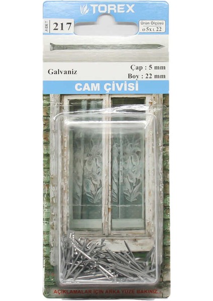 Cam Çivisi 5X22 Mat - 1 Paket: 217 Adet