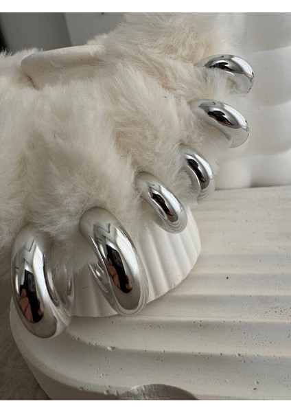 Kalın Halka Silver 6'lı Set Küpe