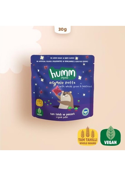 Nessiworld Humm Organik Pancarlı ve Tam Tahıllı Puflar 30 gr