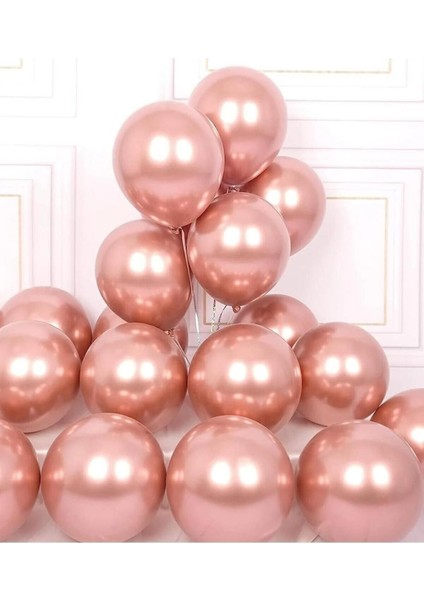 Aynalı Parlak Krom Rosegold Renk Balon Balon 8 Adet fiyatları