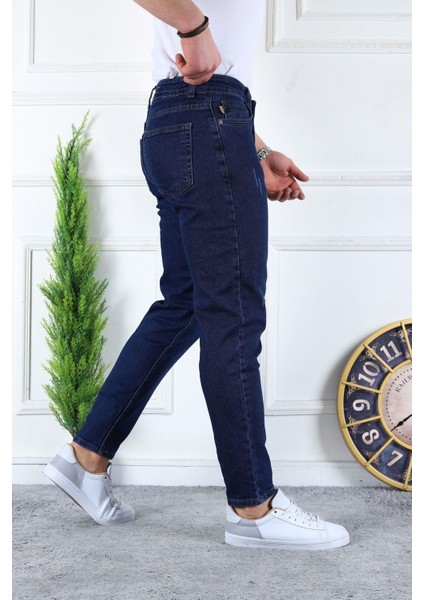 Erkek Likralı Jean Boyfriend Denim Lacivert Kot Pantolon fiyatları