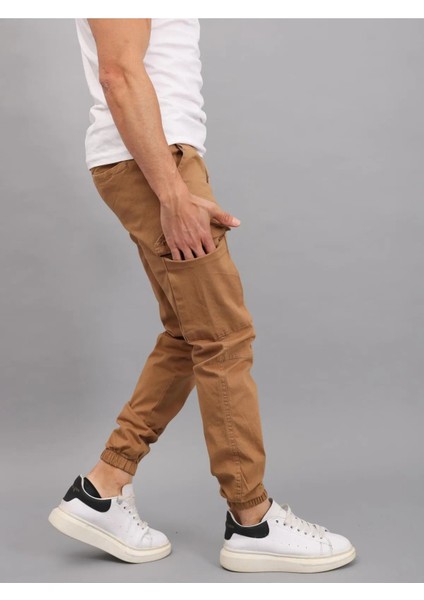 Erkek Lastikli Jogger Camel Kargo Cepli Pantolon modelleri