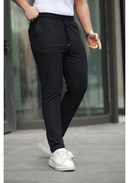 Erkek Trend Beli Lastikli Duble Paça Pantolon