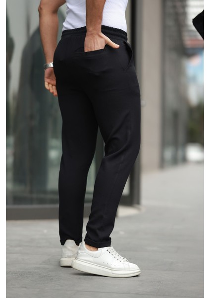 Erkek Trend Beli Lastikli Duble Paça Pantolon modelleri