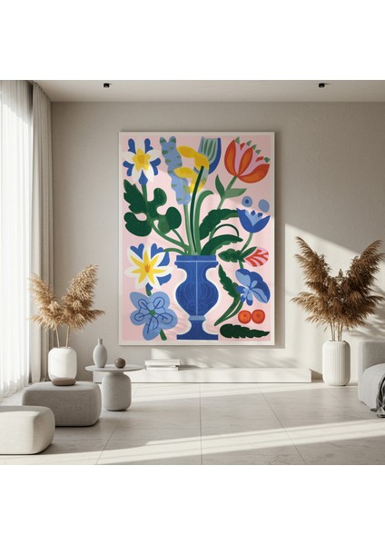 Çiçekli Vazoda Modern Sanat Tablosu fırsatları