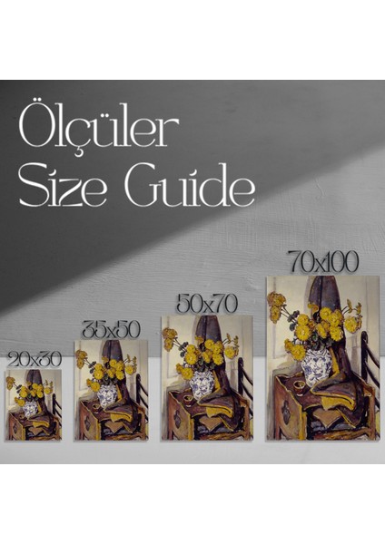 Sarı Krizantemler ve Çini Vazolu Modern Sanat Tablosu modelleri