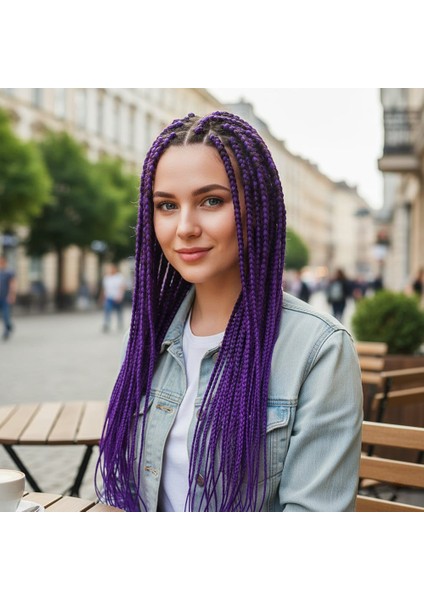 Afrika Örgüsü ve Rasta Için Sentetik Saç / Mor
