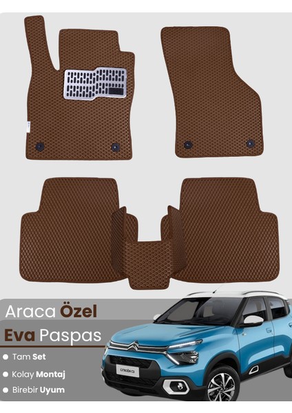 Citroen C3 (2017-2025) Uyumlu Eva Paspas Tam Set–araca Özel,su Geçirmez,hızlı ve Kolay Montaj
