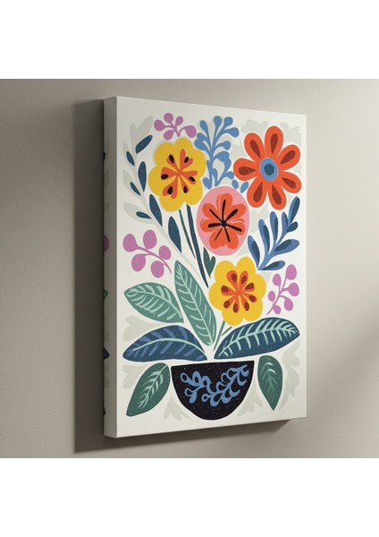 Neşeli Çiçek Buketleri Soyut Sanat Tablosu