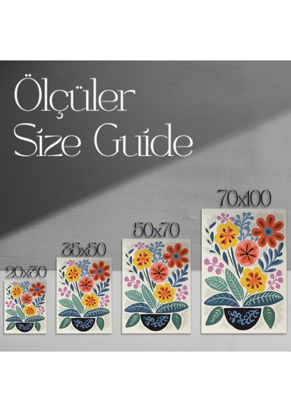 Neşeli Çiçek Buketleri Soyut Sanat Tablosu modelleri