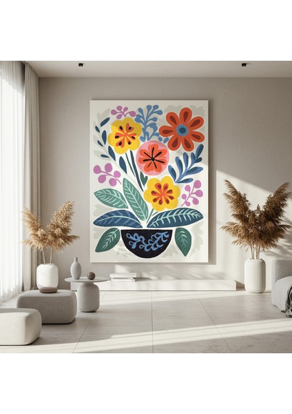 Neşeli Çiçek Buketleri Soyut Sanat Tablosu fırsatları