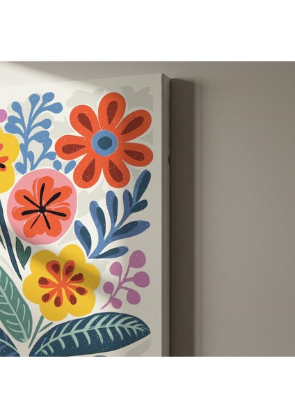 Neşeli Çiçek Buketleri Soyut Sanat Tablosu indirimleri