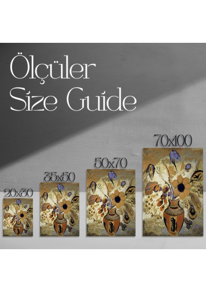 Soyut Çiçek Buketli Antik Vazolu Modern Sanat Tablosu modelleri