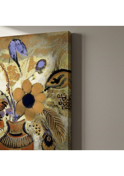 Soyut Çiçek Buketli Antik Vazolu Modern Sanat Tablosu indirimleri