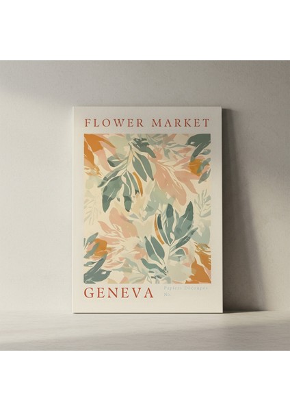 Cenevre Çiçek Pazarı Soyut Yaprak Desenli Tablo fiyatları