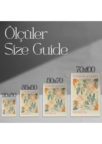 Cenevre Çiçek Pazarı Soyut Yaprak Desenli Tablo modelleri