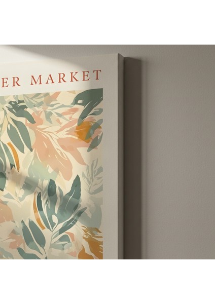 Cenevre Çiçek Pazarı Soyut Yaprak Desenli Tablo indirimleri