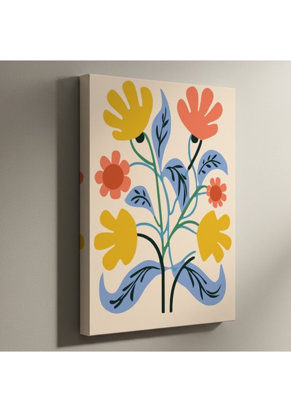 Modern Tarzı Soyut Çiçek Buket Tablosu