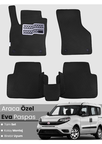 Fiat Doblo (2010-2022) Uyumlu Eva Paspas Tam Set–araca Özel,su Geçirmez,kolay Montaj