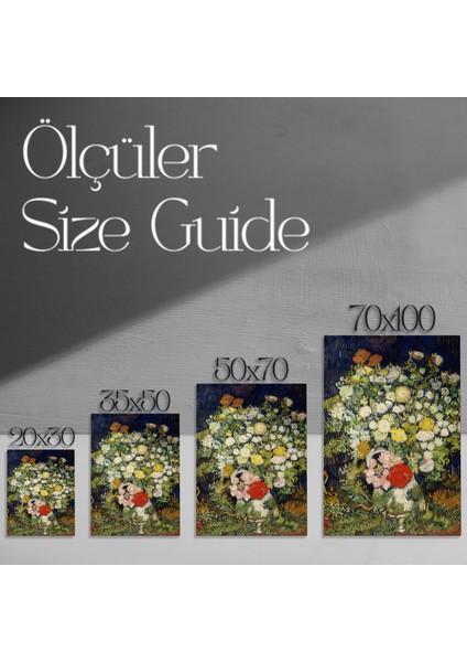 Van Gogh Tarzı Krizantem Çiçekleri Tablosu modelleri