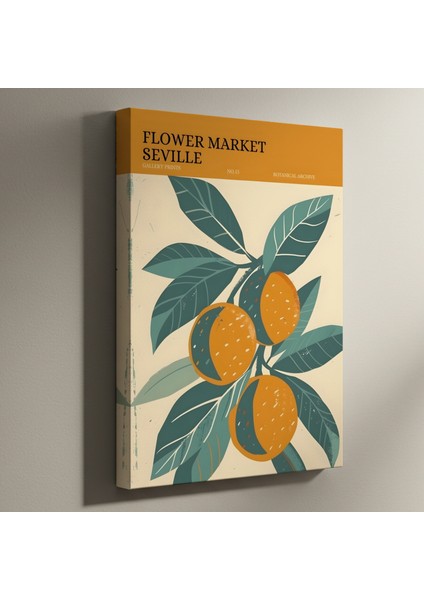 Sevilla Portakal Çiçeği Pazarı Botanik Illüstrasyon Tablosu