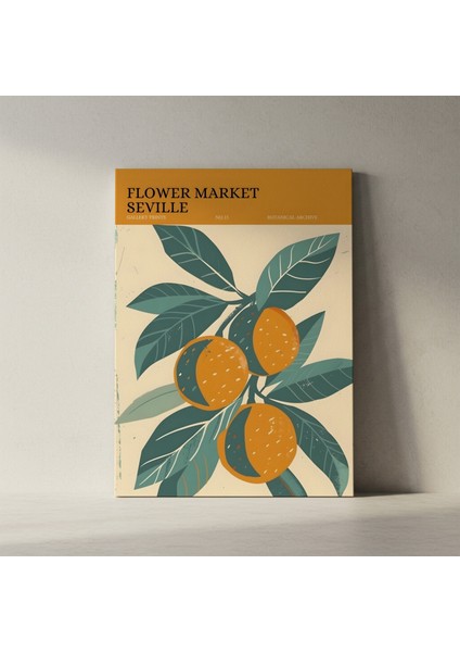 Sevilla Portakal Çiçeği Pazarı Botanik Illüstrasyon Tablosu fiyatları