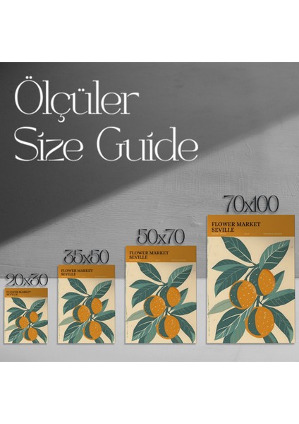 Sevilla Portakal Çiçeği Pazarı Botanik Illüstrasyon Tablosu modelleri