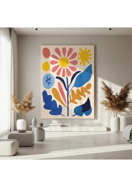 Soyut Botanik Desenli Modern Sanat Tablosu fırsatları