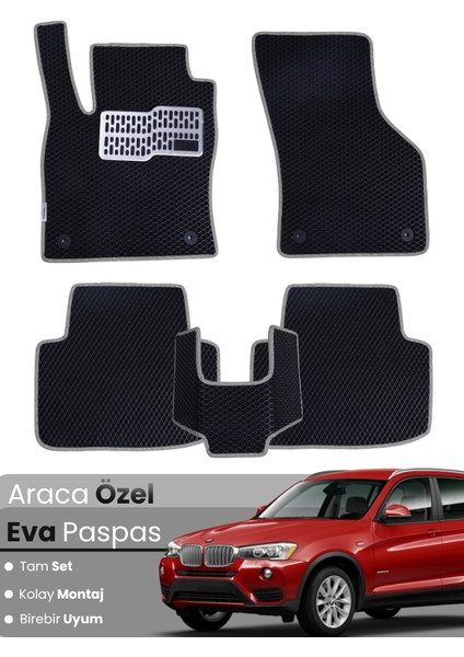 Bmw X3 E83 (2003-2010) Uyumlu Eva Paspas Tam Set–araca Özel,su Geçirmez,hızlı ve Kolay Montaj