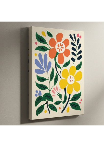 Canlı Renkler Modern Botanik Illüstrasyon Tablosu