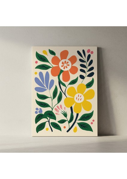 Canlı Renkler Modern Botanik Illüstrasyon Tablosu fiyatları