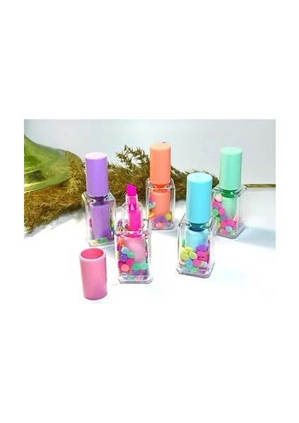 5 Li Mini Oje Şekilli Fosforlu Kalem