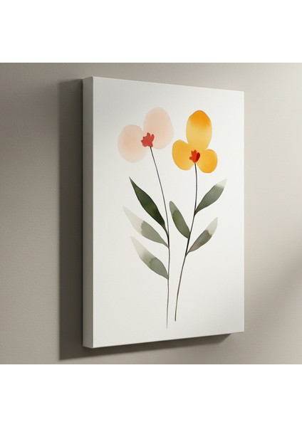 Suluboya Minimalist Çiçek Tablosu