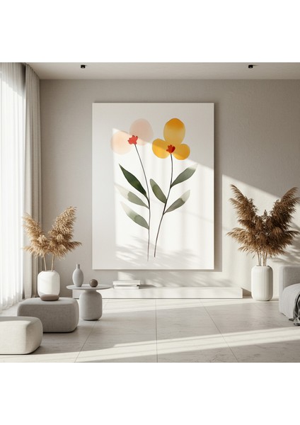 Suluboya Minimalist Çiçek Tablosu fırsatları