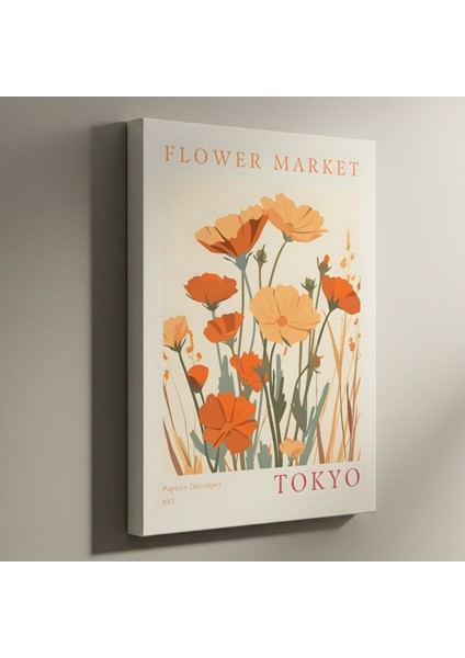 Tokyo Çiçek Pazarı Modern Sanat Tablosu
