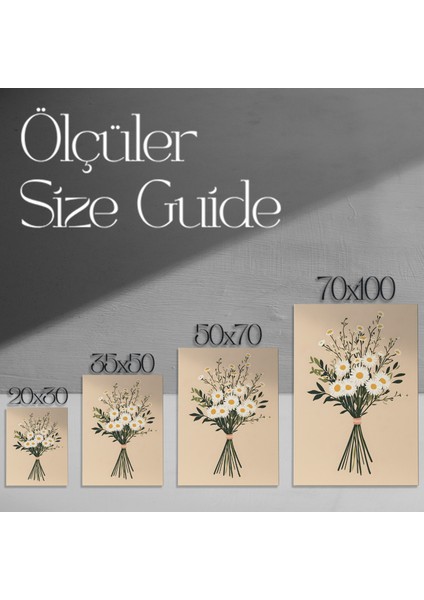 Papatya Buketli Minimalist Tarz Tablo modelleri