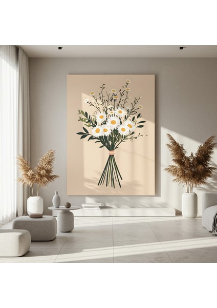 Papatya Buketli Minimalist Tarz Tablo fırsatları