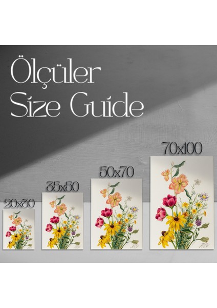 Vintage Botanik Çiçek Buket Tablosu modelleri