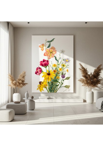 Vintage Botanik Çiçek Buket Tablosu fırsatları