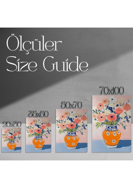 Turkuaz Desenli Vazo ve Çiçekler Soyut Tablosu modelleri