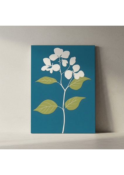 Minimalist Beyaz Çiçek Desenli Tablo fiyatları