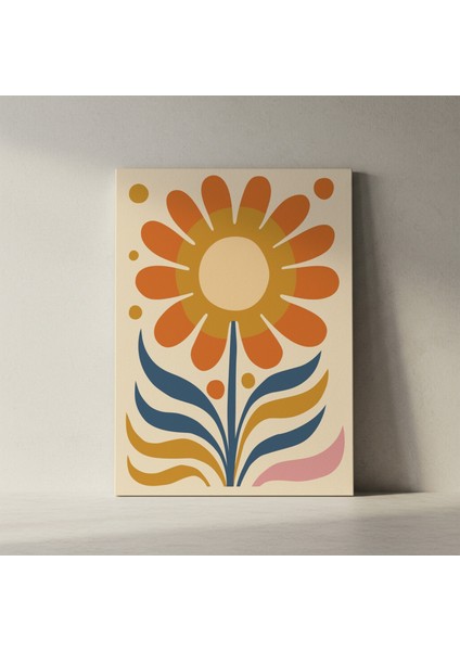 Retro Tarz Çiçek Desenli Soyut Tablo fiyatları