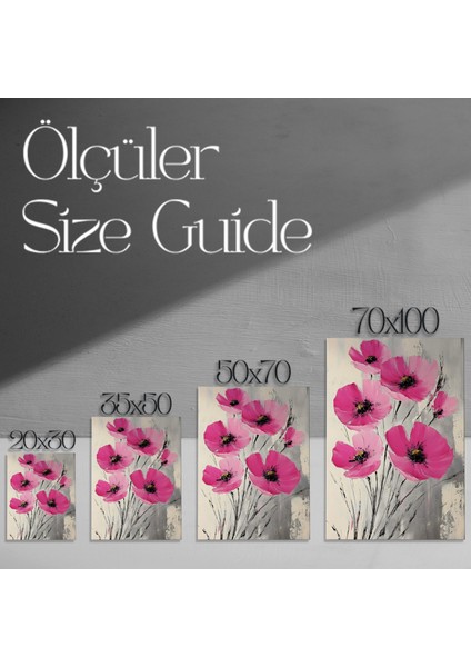 Pembe Haşhaş Çiçekleri Soyut Tablosu modelleri
