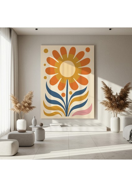 Retro Tarz Çiçek Desenli Soyut Tablo fırsatları