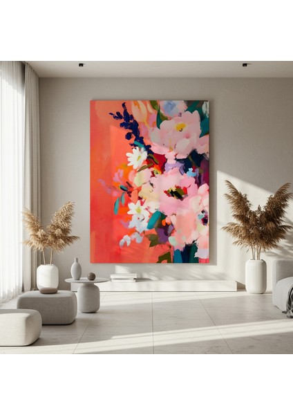 Canlı Renkler Soyut Çiçek Tablosu fırsatları