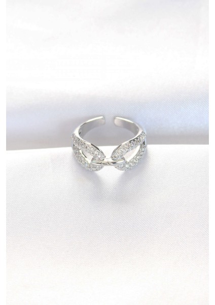 Zirkon Taşlı Silver Ayarlanabilir Yüzük