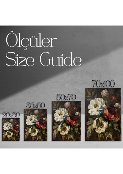 Koyu Arka Planlı Çiçek Yağı Boya Tablosu modelleri