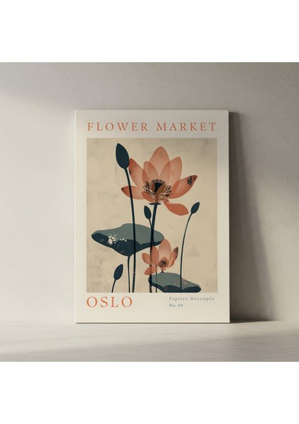 Oslo Lotus Çiçeği Soyut Sanat Tablosu fiyatları
