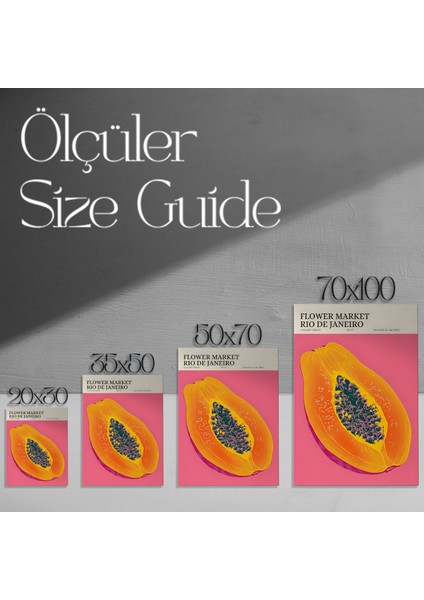 Rio Papaya Tropikal Meyve Soyut Sanat Tablosu modelleri